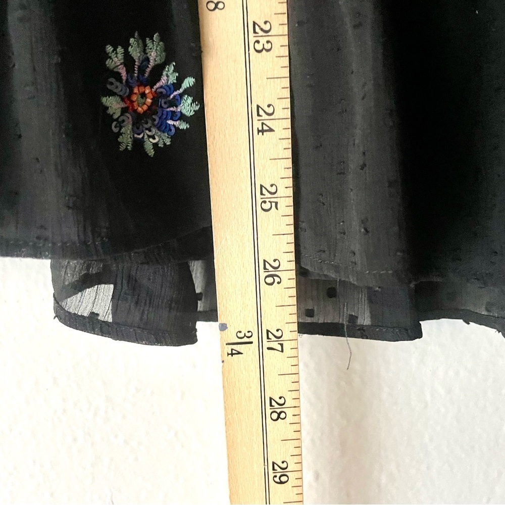 Dress Zara Kids Girl Embroidered Tulle Black Short Sleeve Size 6 - Picture 7 of 9